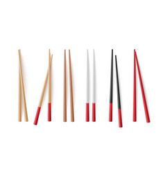 Asian Food Chopsticks Realistic Collection