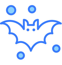 Horror Bat Blue Outline Icon