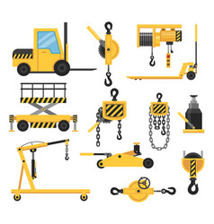 Industrial Lifting Equipment Yellow Cartoon Crane