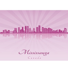 Mississauga Skyline In Purple Radiant Orchid