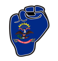 North Dakota State Flag Power Fist