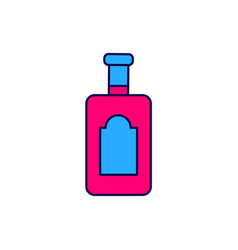 Filled Outline Whiskey Bottle Icon Isolated