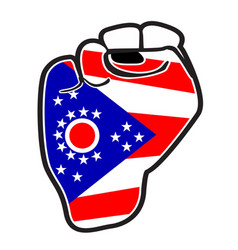 Ohio State Flag Power Fist