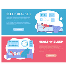 Sleep Tracker App Advertising Web Banners Set