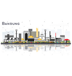 Bandung Indonesia City Skyline With Gray