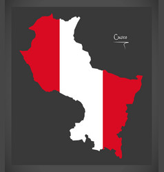 Cusco Map With Peruvian National Flag