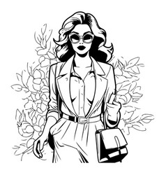 Fashion Woman In Sketch-style Girl