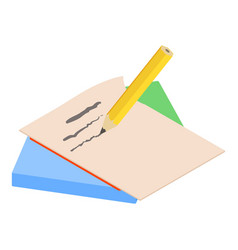 Pencil Writing Icon Isometric Write