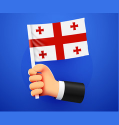 3d Hand Holding Georgia National Flag