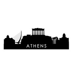 Athens Skyline Silhouette Black City