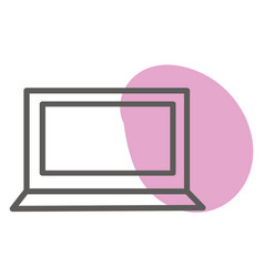 Pink Laptop On A White Background