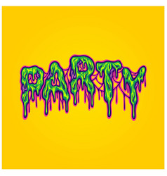 Scary Party Melted Word Lettering Text