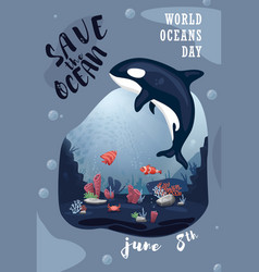 World Ocean Day Cartoon Underwater