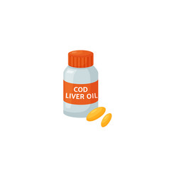 Liver Oil Capsules Bottle Flat