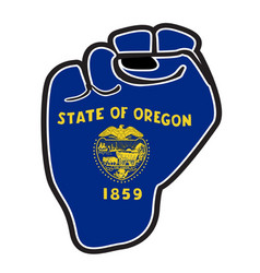 Oregon State Flag Power Fist