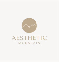 Aesthetic Minimalist Mountain Logo Design