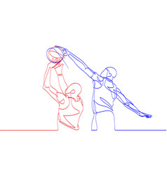 Continuous Line Art Basketball Blocking Shot