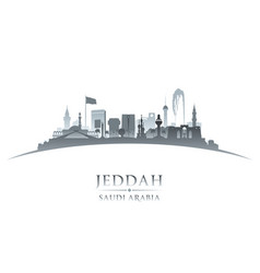 Jeddah Saudi Arabia City Skyline Silhouette White