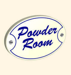 Powder Room Porcelain Plaque