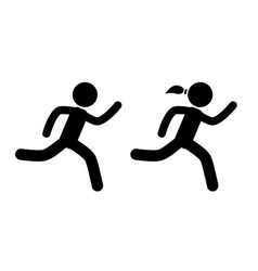 Simple Set 2 Stickman Fast Running Man And Woman