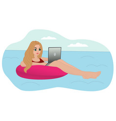 Young Woman Resting And Working Remotely