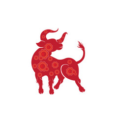 Chinese New Year Bull Cartoon Logo