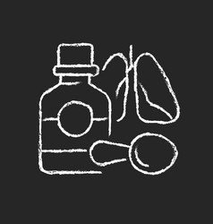 Cough Syrup Chalk White Icon On Dark Background