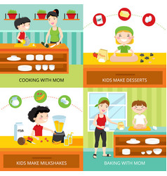 Kids And Cooking Design Concept