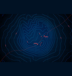 Sea Abyss Topographic Map With Depth Route