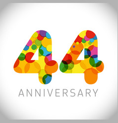 44 Years Anniversary Circle Colorful Logo