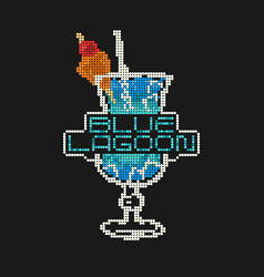 Alcoholic Cocktail Blue Lagoon Drawing