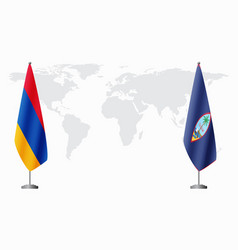 Armenia And Guam Flags For Official Meeting