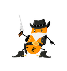 Cartoon Vitamin E Wild West Robber Character