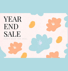 End Year Sale Promotion Floral Background