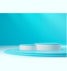 Round Turquoise Or Blue Podium 3d Stage