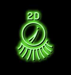 2d Eyelashes Neon Glow Icon