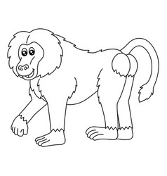 Baboon Coloring Page Isolated For Kids