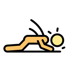 Careless Person Injury Icon Color Outline