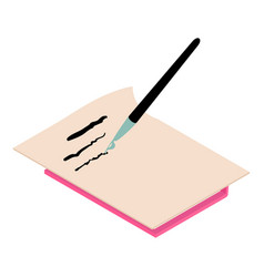 Handwritten Letter Icon Isometric Fountain