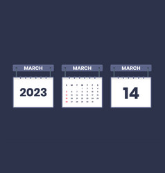 14 March 2023 Calendar Icon For Schedule