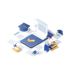 Learning Management System Concept 3d Isometric