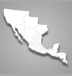 3d Isometric Map Of Mexican Empire Isolated