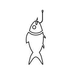 Fishing Icon Caught Fish On A Hook