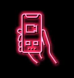 Phone Video Calling Neon Glow Icon