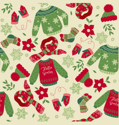 Seamless Pattern With Winter Sweaters Socks