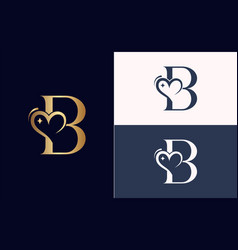 Beauty Logo Design Love Spa Massage Letter B