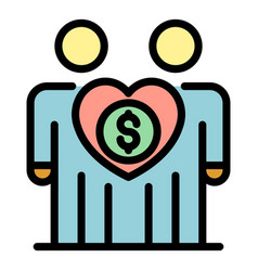 Couple Money Allowance Icon Color Outline