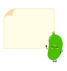 Cute Funny Cucumber Poster Character Hand