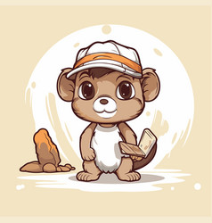 Cute Monkey With A Baseball Cap Holding