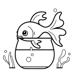 Goldfish In A Round Aquarium Flat Style